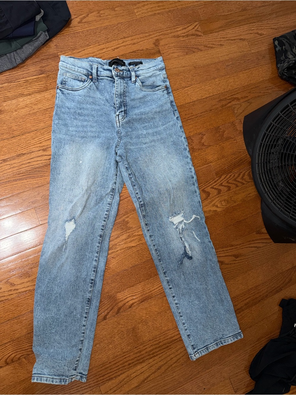 Kendall & Kylie Light Blue High-Rise Distressed Jeans